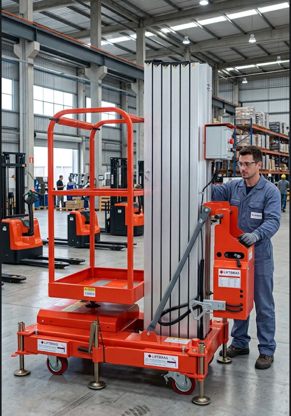 Plataforma de Mastro Vertical Segura Liftbras